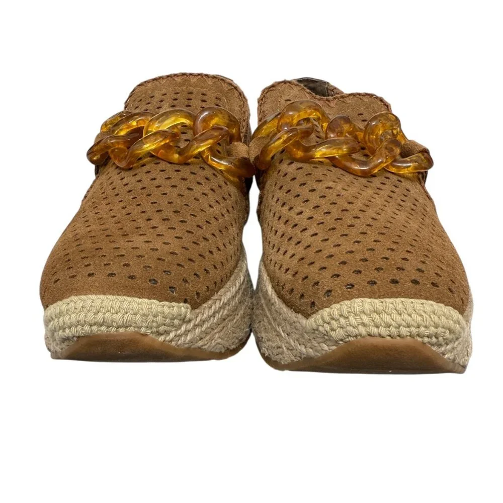 Dolce Vita Jhenee Leather Perforated Chunky Chain Espadrille Perf Women's sz 8.5 - Picture 4 of 11